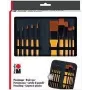 Marabu Brush Case with 10 Acrylic Brushes, Zippered Etui, Universal Assorted Shapes, Synthetic Bristles, Wood Handles 1628000000002