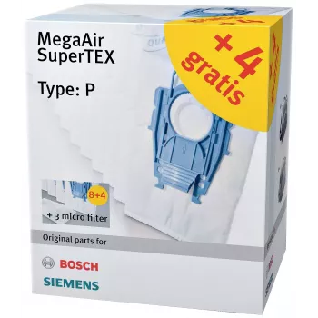 Ensemble de sacs d'aspirateur Siemens VZ123FP MegaAir SuperTEX (type G/G ALL, 4 sacs + 1 microfiltre)