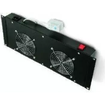 TRITON RAB-CH-X21-S unité de ventilation rack 19 pouces 4U avec 2 ventilateurs silencieux, flux d'air horizontal, thermostat, noir