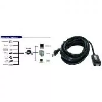 EXSYS EX-1405 USB 3.0 Extension Cable 5m Active Repeater, Type-A Male to Female, Black