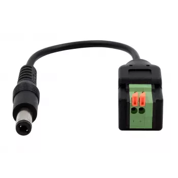 EXSYS EX-49140 DC Power Plug 5.5x2.1mm to 2-Pin Terminal Block Adapter Cable, 15 cm, Push-Button