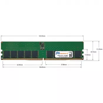 Module mémoire PHS-memory 16 Go DDR5 ECC UDIMM 4800MHz PC5-38400E pour bluechip SERVERline T30331s (SP554368)