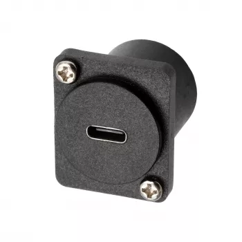 EXSYS EX-49167 D-Type USB-C Female to Male Panel Mount Adapter, USB 3.2 Gen 2, 10Gbps