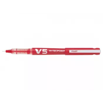 Stylo roller PILOT V5 Hi-Tecpoint Begreen, encre rouge, trait 0,3 mm, rechargeable, corps rouge 442797
