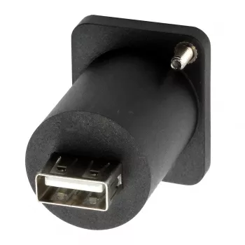 EXSYS EX-49157 D-Type USB 2.0 Panel Mount Adapter, USB-B Female to USB-A Female