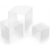 DEFLECTO Square Display Riser Set, Transparent Acrylic, 3 Pieces, Polished Edges, Nestable, Crystal Clear (DB-S3-6)