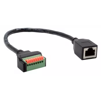 EXSYS EX-49120 RJ45 Female to 8-Pin Terminal Block Adapter Cable, CAT.6, 30 cm, with Push Button