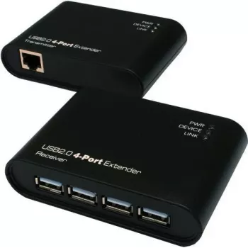 EXSYS EX-1445 Gigabit Ethernet Extender Kit over 2-Wire, 500 m, Black