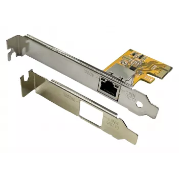 EXSYS EX-6071C PCI Express Gigabit Ethernet Card, 1x RJ45, Realtek, Low Profile Bracket Included