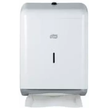 Distributeur de serviettes en papier pliées Tork Elevation en métal, blanc, système H2, pliage Z/C/V, indicateur de remplissage, serrure à clé, fixation murale 208140