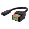 Adaptateur EXSYS EX-49122 USB-C femelle vers bornier 5 broches avec bouton-poussoir, USB 2.0, 15 cm