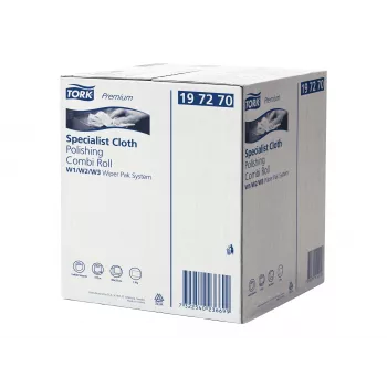 Rouleau de polissage et nettoyage Tork Premium, 1 pli, blanc, 171 m, non-tissé, pour distributeurs W1/W2/W3, 1 rouleau (197270)