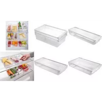 Organisateur Frigo-System Metaltex, petit, avec couvercle, transparent, polystyrène PS, 1 pièce (235412000)