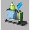 Organisateur d'évier Metaltex Tidytex, plastique, gris, 2 supports extensibles pour éponges et torchons 297530109