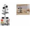 Ensemble de salières et poivrières Metaltex Spice Line, 3 pièces, verre avec couvercles en plastique noir, transparent 252871000