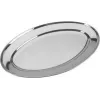 Plat de service ovale Metaltex, acier inoxydable, poli brillant, largeur 300 mm, argent, lavable au lave-vaisselle, 1 pièce 690715010