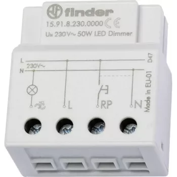 Variateur électronique Finder 230 V AC max 50 W LED rail DIN 15.91.8.230.0000