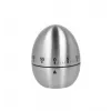 Minuteur d'œuf mécanique Metaltex, en forme d'œuf, acier inoxydable, 60 minutes, argent 259221000