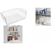 Panier de rangement sous étagère Metaltex Babatex, métal plastifié, blanc, 400 mm de large, 1 pièce 363840014