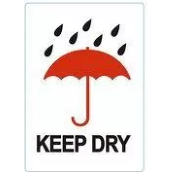 Étiquettes d'avertissement adhésives permanentes RILLPRINT KEEP DRY, blanc/rouge/noir, 74 x 105 mm, 500 étiquettes par rouleau 76960