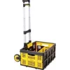 Chariot de manutention pliable Stanley SXWTD-509 et set de panier pliable 25 kg, charge 60 kg, aluminium, noir/jaune