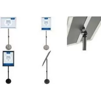 Présentoir d'information EUROPEL ECONOMY avec cadre à clip A4, aluminium argent anodisé, profil 25 mm 355047