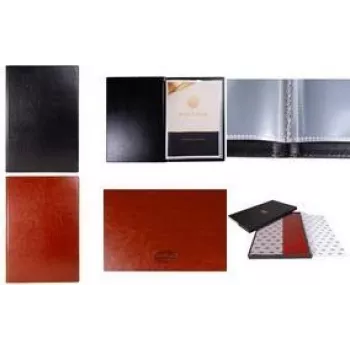 Porte-vues MULTO Hannibal A4, 10 pochettes, couverture en similicuir noir MU-202021