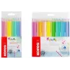 Crayons de couleur triangulaires Kores Kolores Pastel, 12 couleurs pastel assorties, mine 3 mm, forte pigmentation, étui en carton BB93311