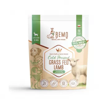 BEMO agneau nourri à l'herbe pressé à froid – croquettes pour chien – 3kg
