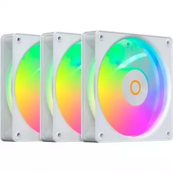 Ventilateurs de boîtier PWM OCYPUS Gamma F12 Elite ARGB blanc inverse lot de 3 120 mm