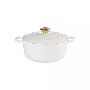 Cocotte ronde en fonte LE CREUSET 24 cm 4,2 L blanche