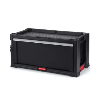 KETER DIY Tool Chest with 1 Drawer, 56.2x28.9x26.2 cm, Steel, Black with Red Accents