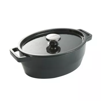 Pyrex cocotte ovale en fonte 5,8 L gris 33x25 cm