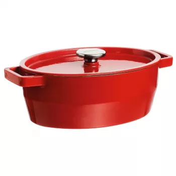 Pyrex cocotte ovale en fonte 5,8 L rouge 33x25 cm