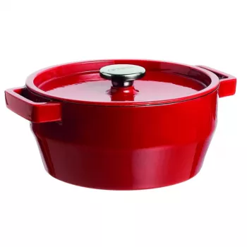 Pyrex faitout en fonte 3,6 L rond Ø24 cm rouge