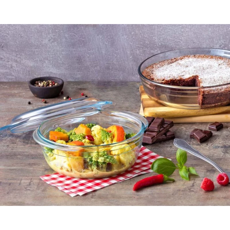 PYREX Essentials récipient en verre avec couvercle 1,4 L Ø17 cm