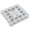 Bougies chauffe-plat CANDELA 50 pièces, blanches, sans parfum, 4 h de combustion, coupelles en aluminium