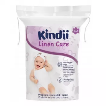 Coton-tiges pour bébé Kindii Linen Care, 100 % coton pur, hypoallergénique, testé dermatologiquement, 50 pièces