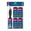 Rouleau anti-peluches YORK avec 4 recharges – ensemble rouleau anti-peluches, 5 rouleaux au total, 53 feuilles par rouleau, largeur 10 cm
