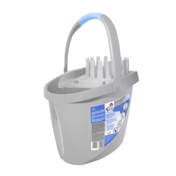 Seau YORK BACTERIA STOP avec bouton-poussoir 12 L gris