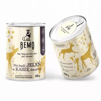 BEMO Nie bądź Jeleń w kaszę dmuchaj Mono - Aliment humide pour chien - 800 g