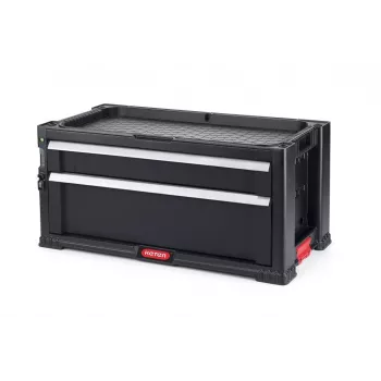 KETER DIY Tool Chest with 2 Drawers, 56.2 x 28.9 x 26.2 cm, Black/Red