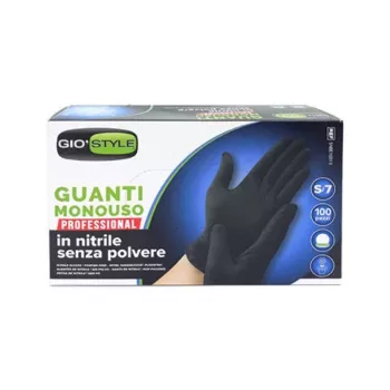 Gants jetables en nitrile GIOSTYLE 100 pièces noirs taille S 24 x 8,5 x 0,05 cm