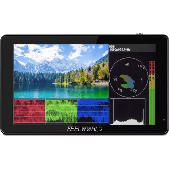 Moniteur sur caméra FEELWORLD LUT5 5,5 pouces 3000 nits écran tactile 3D LUT 4K HDMI