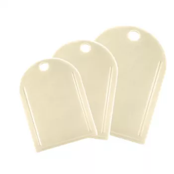 Ensemble de planches à découper GIOSTYLE, 3 pièces, polypropylène, crème, rectangulaire, avec rainure à jus et trou de suspension