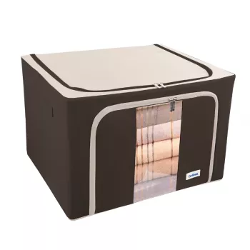 Boîte en tissu ORDINETT L 50x40x32 cm assortie – boîte de rangement pliable avec couvercle et poignées, 64 L