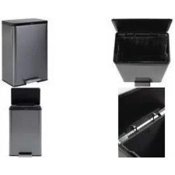 Poubelle à pédale Rubbermaid Elite 45 L en acier inoxydable, rectangulaire, résistante aux traces de doigts 2112520