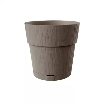 Pot de fleurs STEFANPLAST Ethica avec soucoupe, 25x25 cm, marron, 8,5 L, plastique recyclé