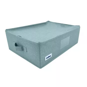 Boîte de rangement rectangulaire ORDINETT avec fermeture éclair 42x32x14 cm menthe