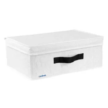 Panier de rangement rectangulaire ORDINETT 36x26x14 cm coton gris